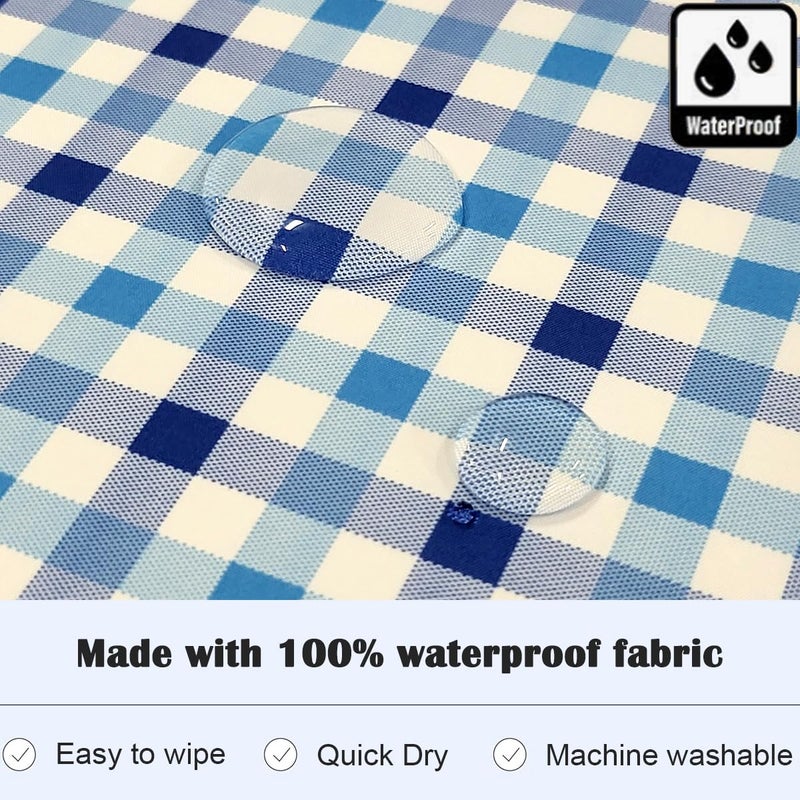 Plie Kids Painting Apron â€“ Waterproof Long Sleeve Art Smock for Toddlers & Preschoolers, Messy Play, Baking, Crafts, Cooking, Sensory Activities (Ages 1â€“10), Blue Check (16-M) - Image 4